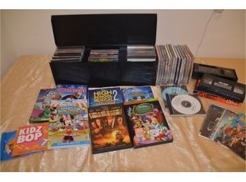 (#97) Assortment Of CD's, Kids Movies, CD Storage Case