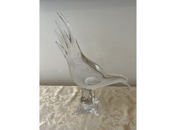 (#48) Glass Bird Figurine Signed (nose Slight Chip) 15'H
