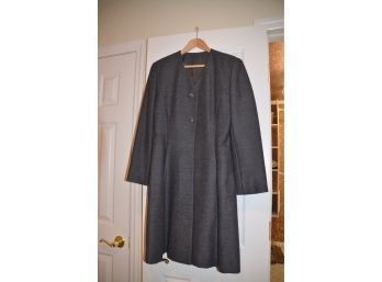 (#35) Light Weight Gray Wool Swing 3/4 Coat Size 8