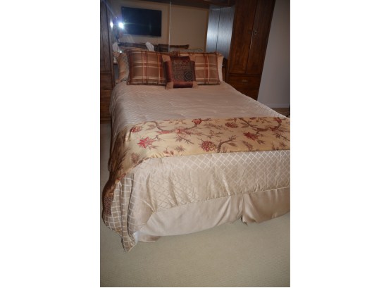 Waterford Queen Bedding (reversible Comforter, 2 Shams, 2 Decorative Pillows, Bed Skirt) Custom Throw Blanket