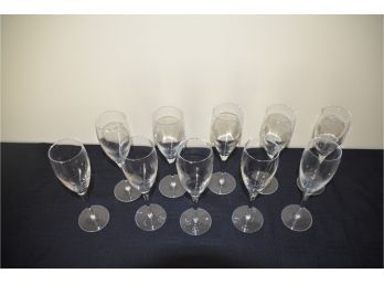 (#47) Wine / Champagne Glasses 8'H (10 Of Them)