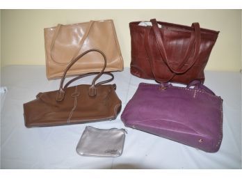(#110) Assorted Handbags One Burgundy Leather