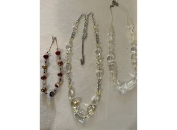 (#120) Costume Jewelry Necklaces (3 Of Them)