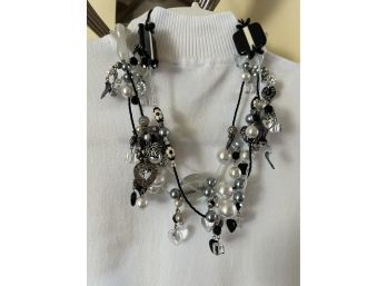 (#119) Costume Beaded Statement Necklace