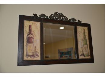 Metal Mirror Grape Wine Bottle Decor