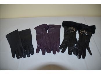 (#99) Leather Lady Gloves 3 Pairs