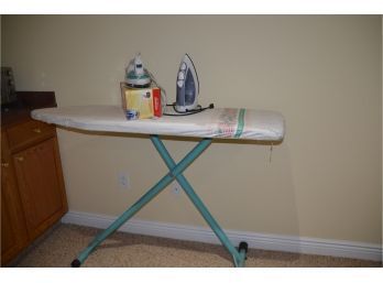 (#153) Ironing Board And 2 Irons