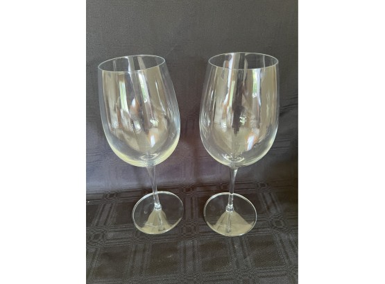 (#33) Luigi Bormioli Set Of 2 Red Wine Glasses