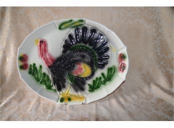 (#71) Large Porcelain Turkey Platter 19x15
