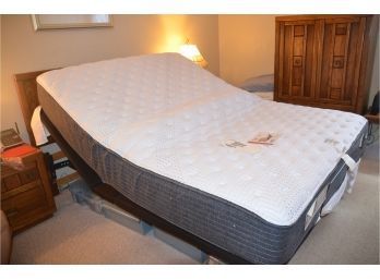 Electric Adjustable Base Queen Firm Mattress Wireless Remote Control Head And Foot - Like New
