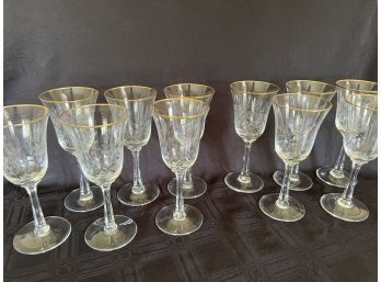 (#27) Lenox Gold Rim Wine Glasses 11 Of Them
