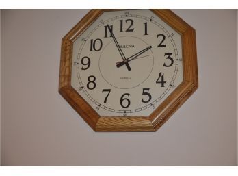 Bulova Wood Framed Wall Clock 19.5' Octagon