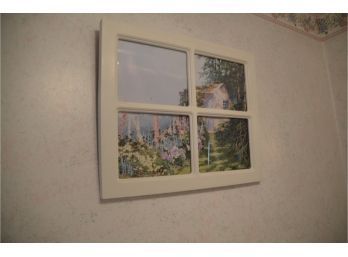 (#7) White Wood Framed Picture Window Frame Looking At Scenery