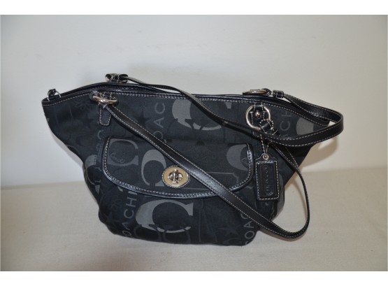 (#245) Coach Black Cloth Fabric Handbag