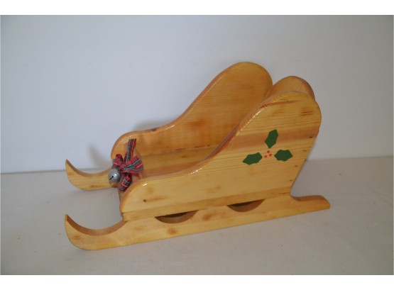 (#226) Wooden Holiday Decorative Sled
