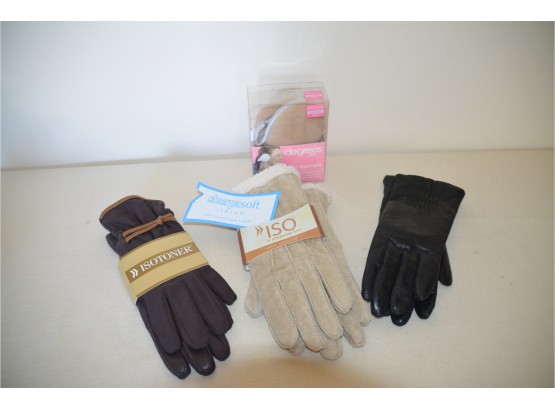 (#263) New Isotoner Gloves, NEW Ear Muff, Leather Gloves