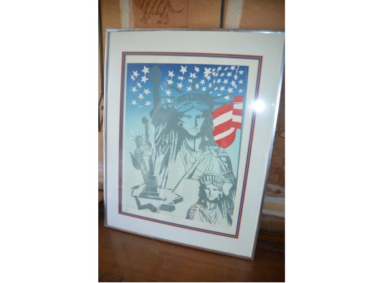 (#344) Bicentennial 1886-1986 Statue Of Liberty Madeline Claude Framed Picture Numbered 764/2000