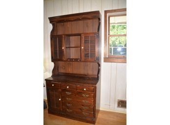 Country Pine Dresser Chest With Hutch (Top Separate From Chest)