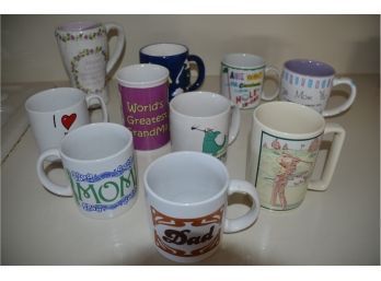 (#150) Assorted Coffee Mugs Mom And Dad Theme (10)