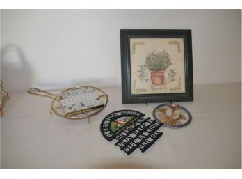 (#181) Vintage Metal Trivets, Decorative Wall Hanging Pictures