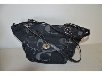(#245) Coach Black Cloth Fabric Handbag