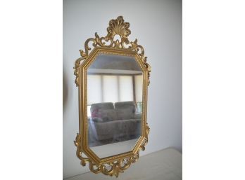 (#272) Vintage Syroco Framed Scrolled Gold Framed Mirror
