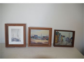 (#273) Wood Framed Pictures 11.5x9