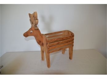 (#227) Decorative Display Wooden Reindeer Stands 19'H