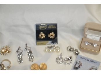 (#39) Assortment Of Clip On Earrings And Pierced Earrings