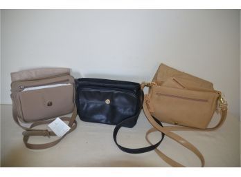 (#242) Handbags: NEW Tan Liz Claiborne, NEW Tan Rosetti, Sereta Black