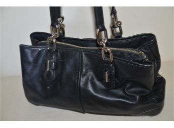 (#246) Black Leather Coach Handbag