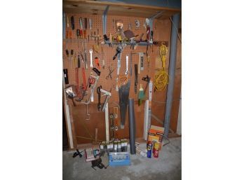 (#289) Large Assorted Tools, Hardware, Levels, Screwdrivers, Wrenches, Chisels Plus More