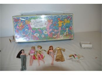 (#323) Vintage Dawn And Her Friends Dolls And Case