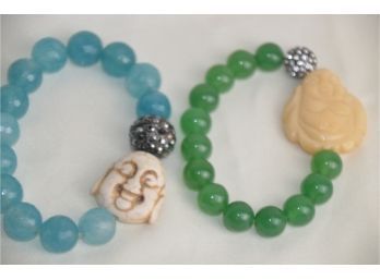 (#173) Chinese Jade Gem Buddha Bracelet