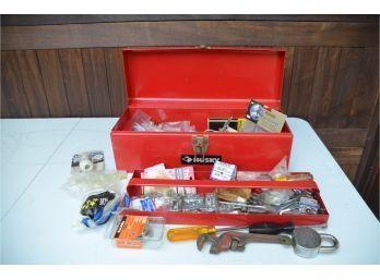 (#93) Husky Tool Box With Assorted Tools, Nuts And Bolts
