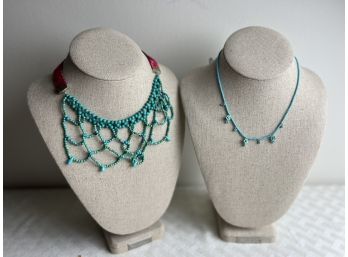 (#169) Turquoise Beaded Choker Necklace