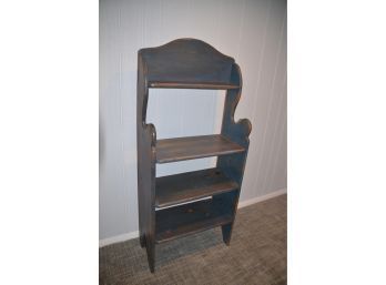 (#80) Wood Floor Standing Back Open Book Shelf