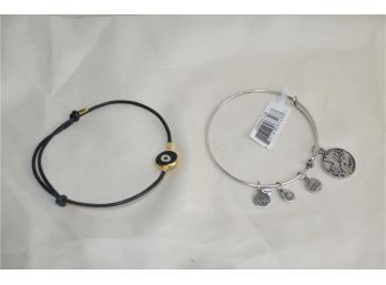 (#177) Alex And Ani Bracelet And Leather Adjustable Bracelet