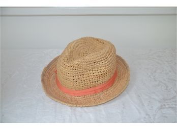(#113) Lola Straw Sun Hat Orange Sash