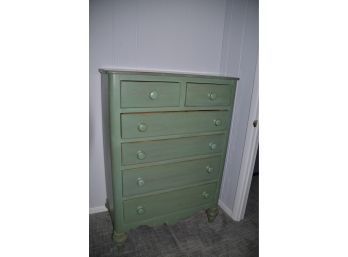 (#81) Lexington 6 Drawer Wood Country Chic Sage Color Dresser Chest