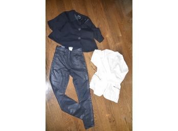 (#108) Brochu Walker Linen Blazer Small, Theory Black Jacket Small, Cotton L'Agence Pants Size 27
