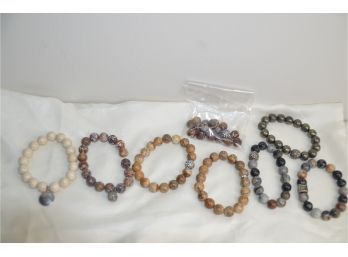 (#170) Marble Bead Bracelets (7 Of Them)