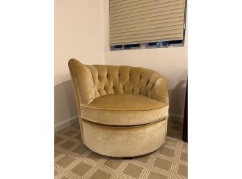 Gold Velvet Modern Swivel Sitting Accent Chair