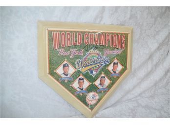 (#75) Wood Baseball Diamond World Champs Wall Hanging