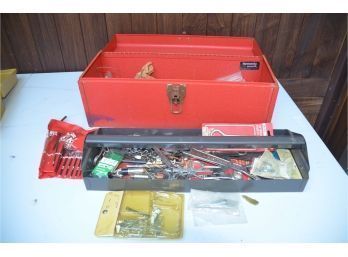 (#94) Kennedy Tool Box With Assorted Tools, Nuts And Bolts