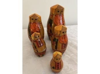 (#51) Russian Nesting Dolls Wooden Stacking Russian Dolls Hand Painted
