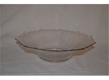 (#12B) Vintage Scalloped Edge Glass Bowl 12'D