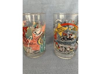 (#151) Vintage Disney World Drinking Glasses (2)