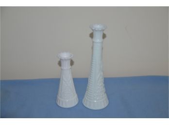 (#128) Milk Glass Vases (2 Of Them)