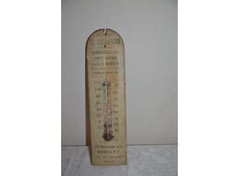 (#49) Vintage Advertising Wooden Thermometer R. Shapiro Brooklyn NY